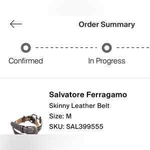 Ferragamo Grey Calfskin Horsebit Belt with gunmetal hardware